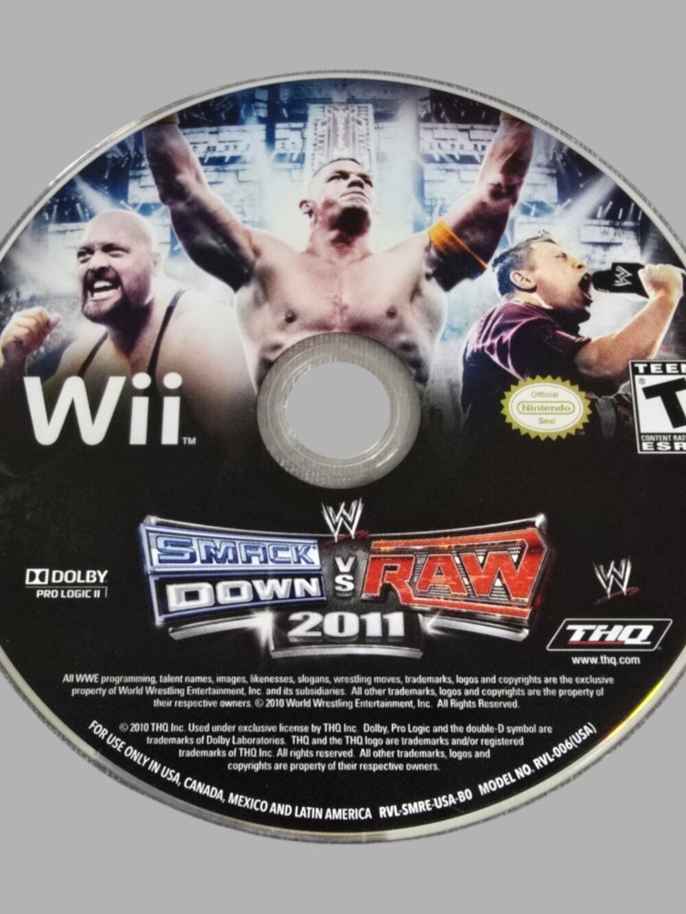 WWE SmackDown vs. Raw 2011 (Nintendo Wii, 2010) Disc ONLY